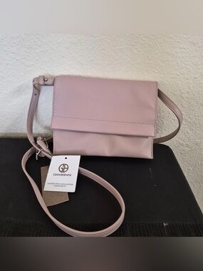 Giani Bernini Pale Pink Fold-Over Crossbody Bag
